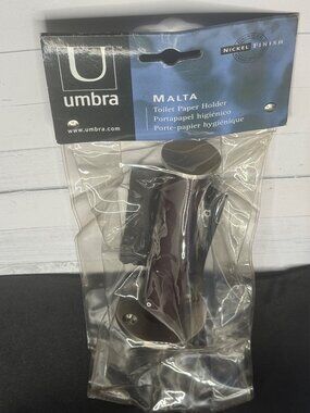 Umbra Malta Toilet Paper Holder Nickel Finish Wall Mount Bath Accessory